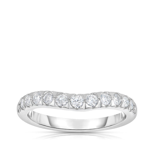 1/2 ct. tw. Diamond Contour Anniversary Ring in 14K White Gold
