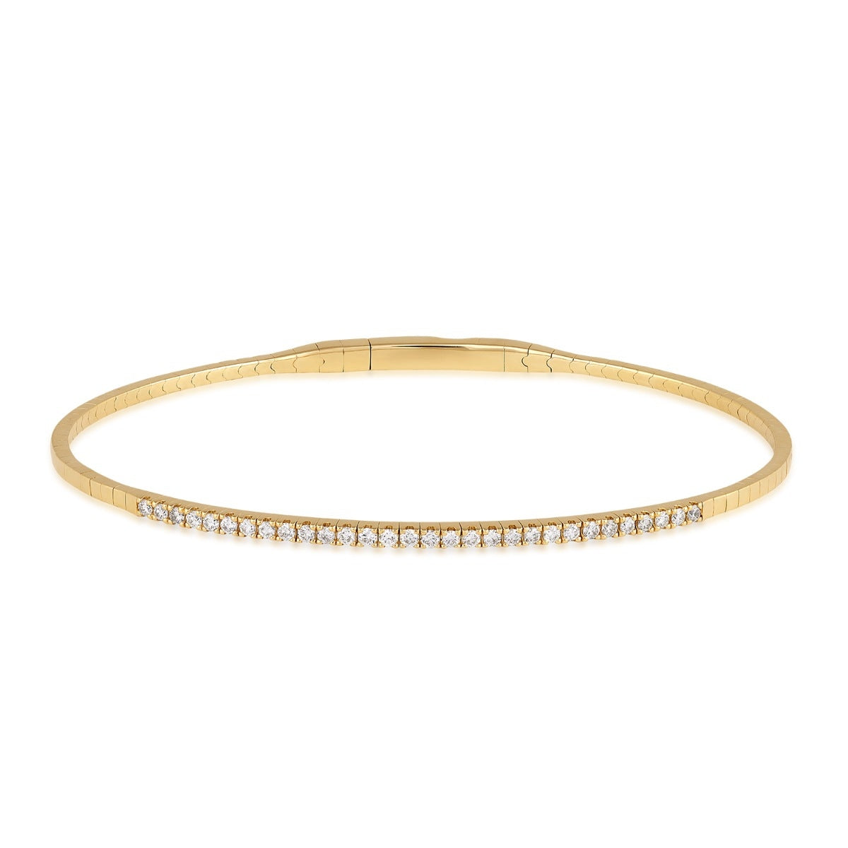 Demi Fine 1/3 ct. tw. Diamond Flex Bangle Bracelet in 14K Yellow Gold (2)