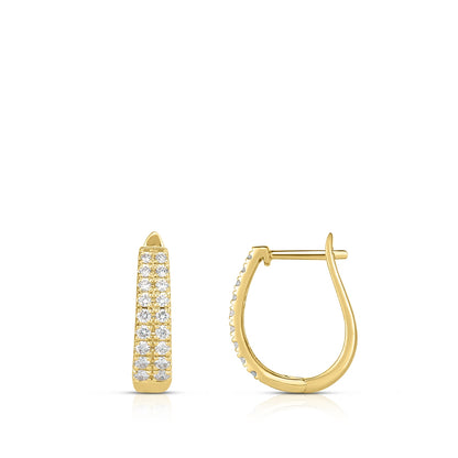 1/2 ct. tw. Diamond Double Row Hoop Earring in 14K Yellow Gold