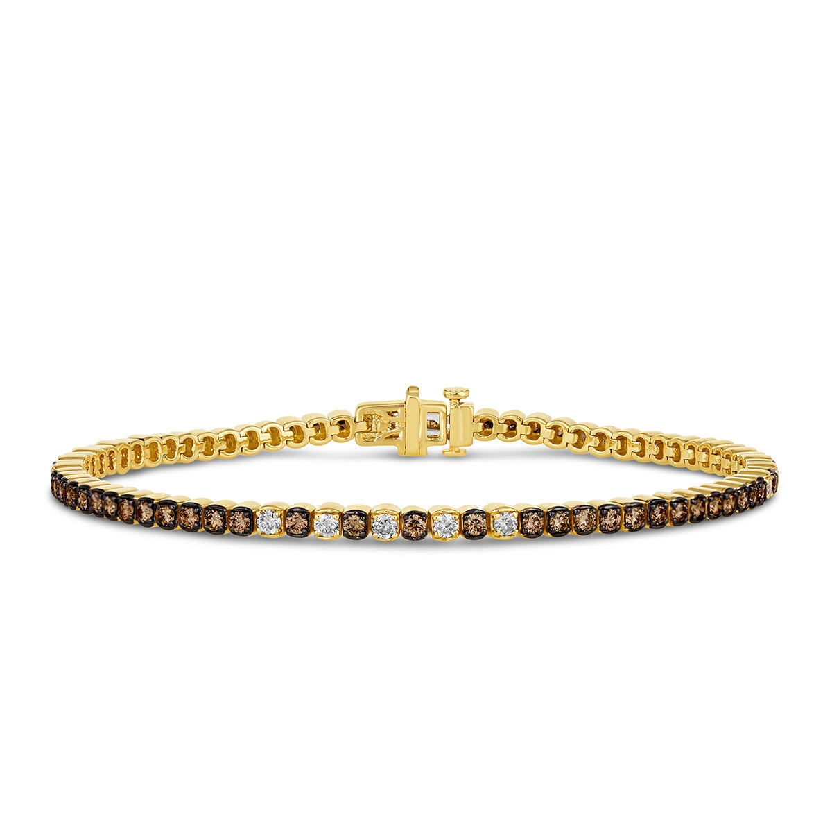 Le Vian 2-1/10 ct. tw. Chocolate & Nude Diamond Tennis Bracelet in 14K Honey Gold