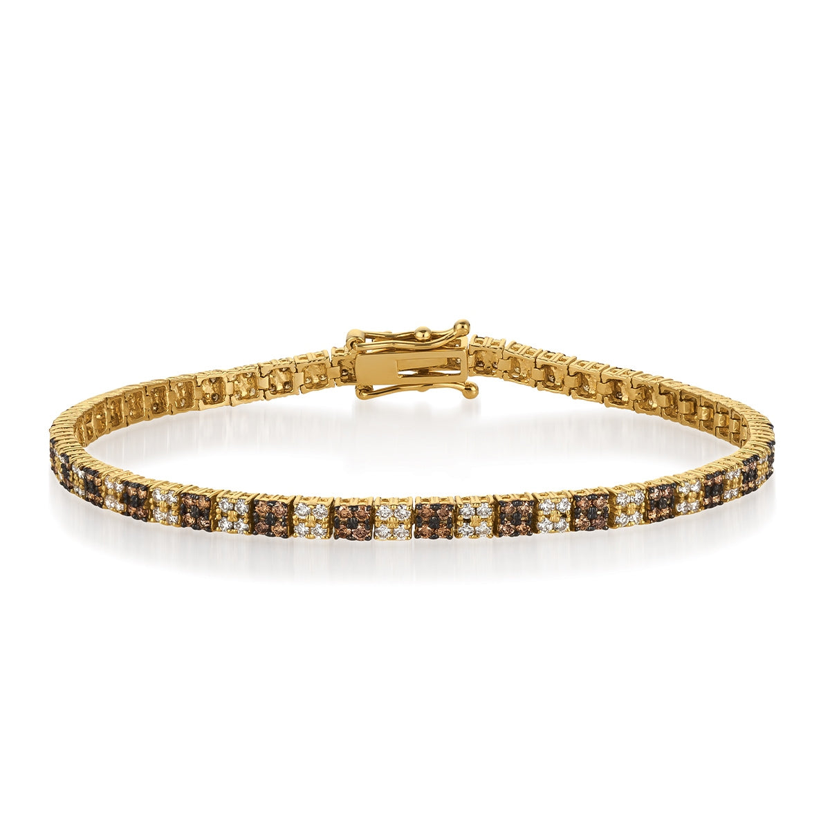Le Vian 2-1/4 ct. tw. Chocolate & Vanilla Diamond Tennis Bracelet in 14K Honey Gold