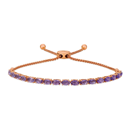 Le Vian Oval Grape Amethyst Bolo Bracelet in 14K Strawberry Gold