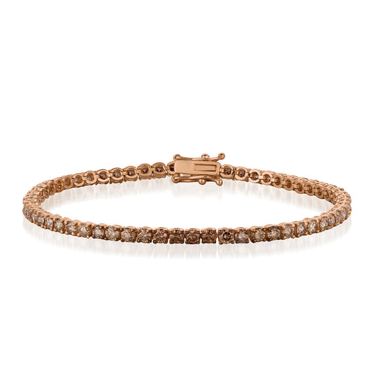 Le Vian 5 ct. tw. Chocolate Ombre Diamond Tennis Bracelet in 14K Strawberry Gold