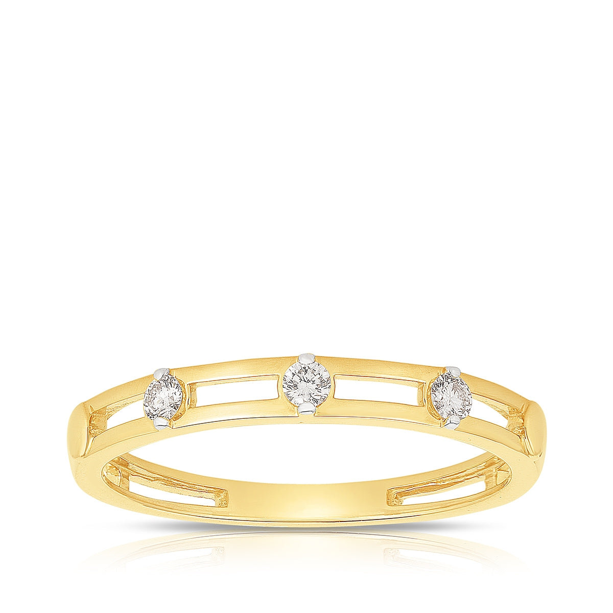 1/10 ct. tw. Diamond Open Ring in 14K Yellow Gold