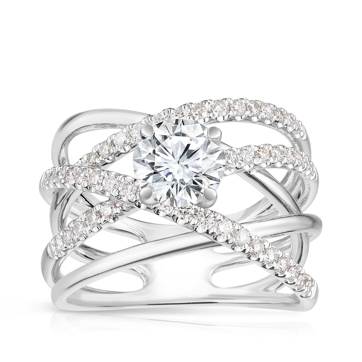 1/2 ct. tw. Diamond Orbit Semi-Mount Engagement Ring in 14K White Gold