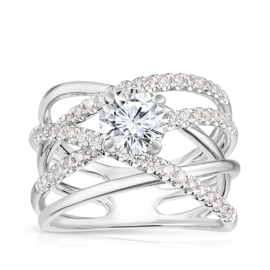 1/2 ct. tw. Diamond Orbit Semi-Mount Engagement Ring in 14K White Gold