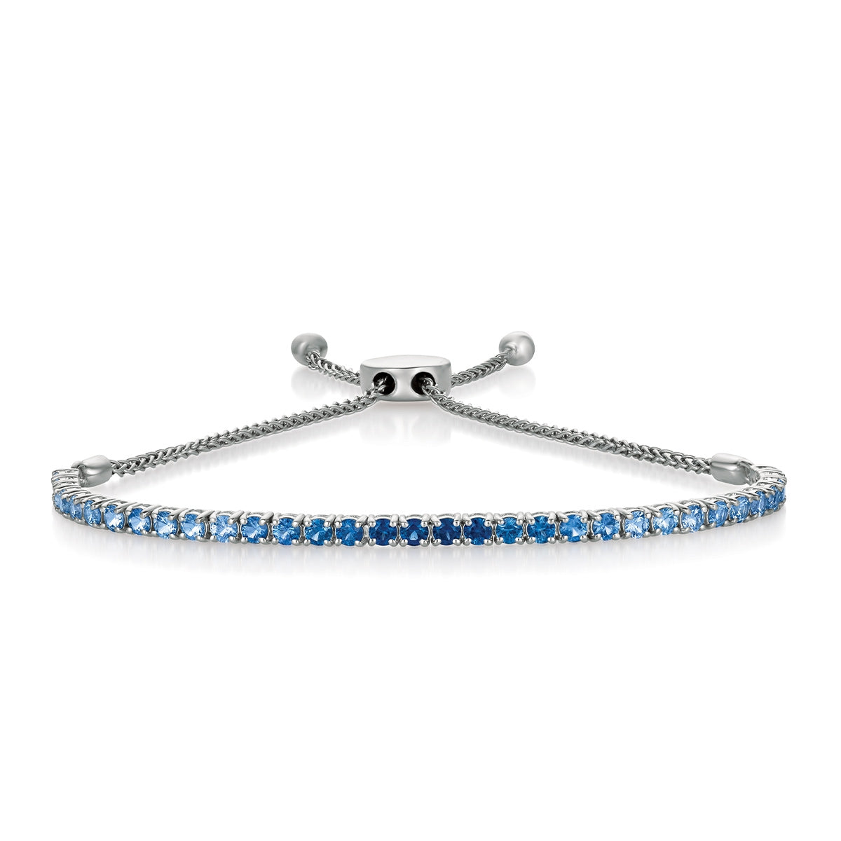 Le Vian Sapphire & 1/10 ct. tw. Diamond Denim Ombre Bolo Bracelet in 14K Vanilla Gold