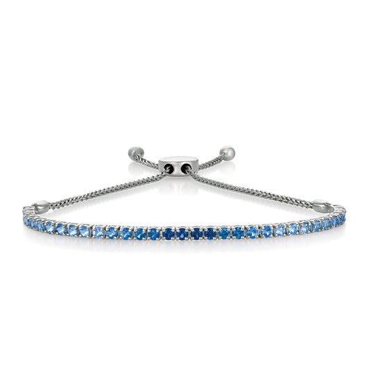 Le Vian Sapphire & 1/10 ct. tw. Diamond Denim Ombre Bolo Bracelet in 14K Vanilla Gold