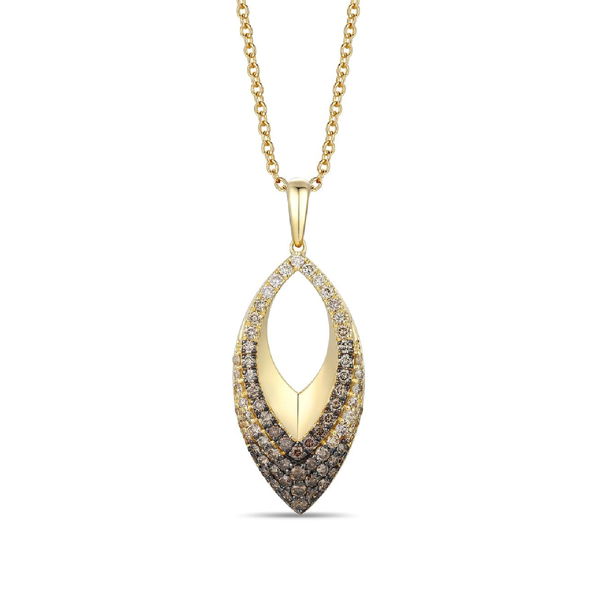Le Vian 9/10 ct. tw. Chocolate Diamond Ombre Open Marquise Pendant in 14K Honey Gold