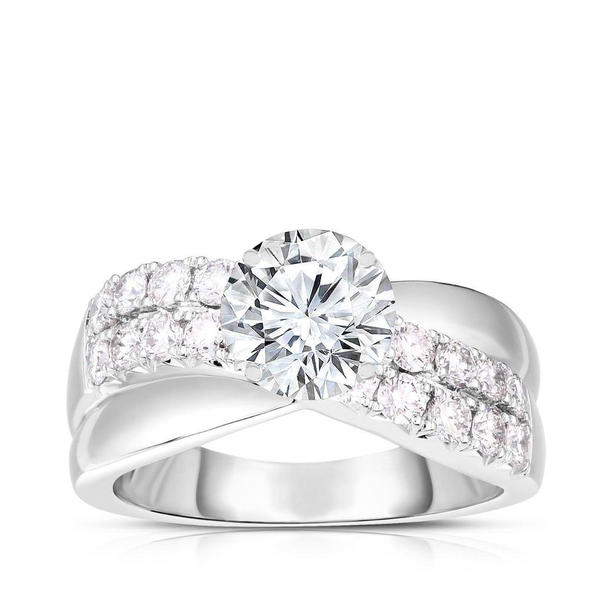 9/10 ct. tw. Diamond Crossover Semi-Mount Engagement Ring in 14K White Gold (2)
