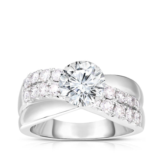 9/10 ct. tw. Diamond Crossover Semi-Mount Engagement Ring in 14K White Gold (2)