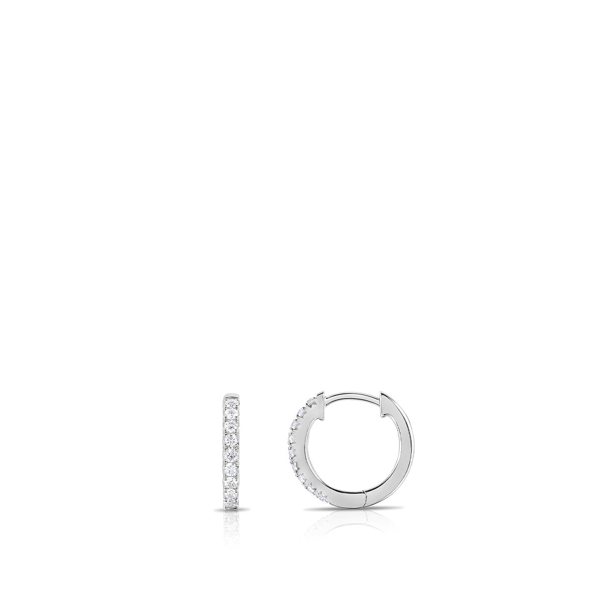 1/7 ct. tw. Diamond Huggie Hoop Earrings in 14K White Gold