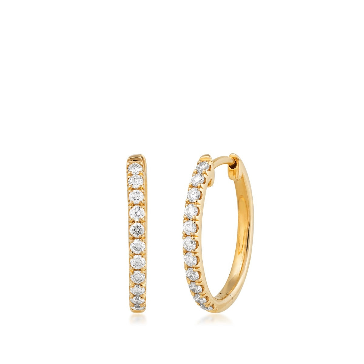 1/3 ct. tw. Diamond Oval Hoop Earrings in 14K Yellow Gold
