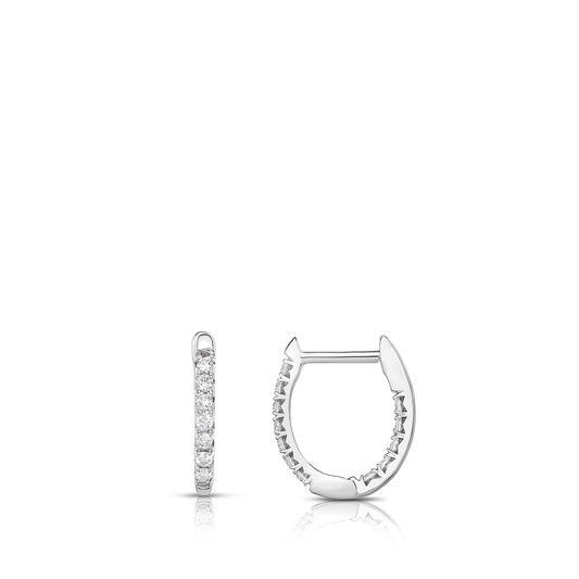 1/4 ct. tw. Diamond Inside Out Oval Hoop Earrings in 14K White Gold