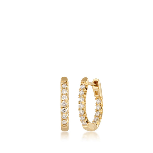 1/4 ct. tw. Diamond Inside Out Oval Hoop Earrings in 14K Yellow Gold