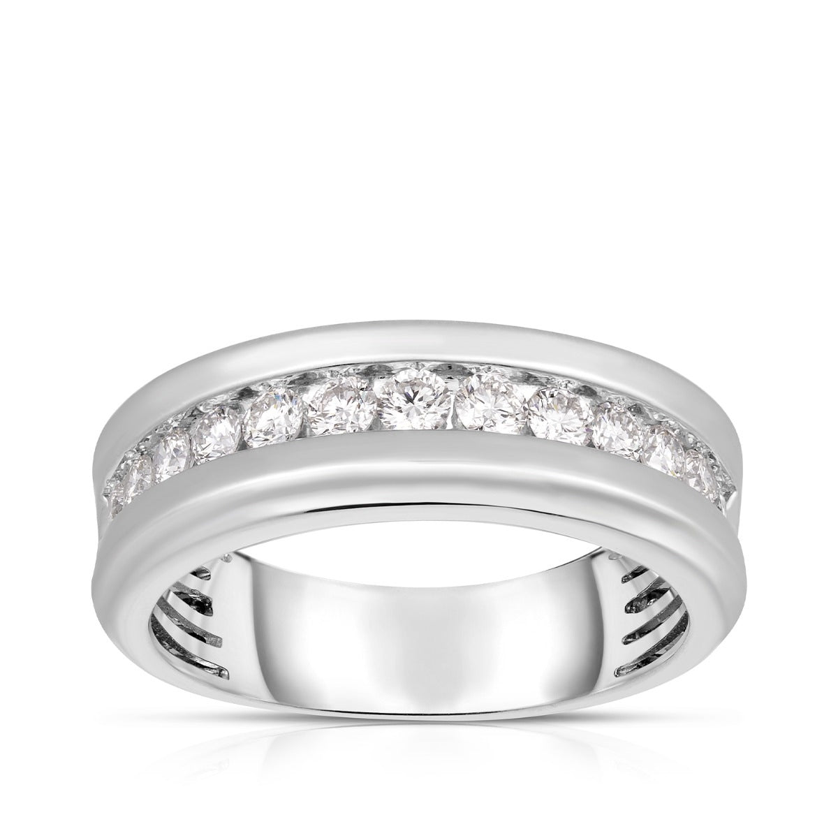 Men's 3/4 ct. tw. Diamond Channel Ring in 14K White Gold