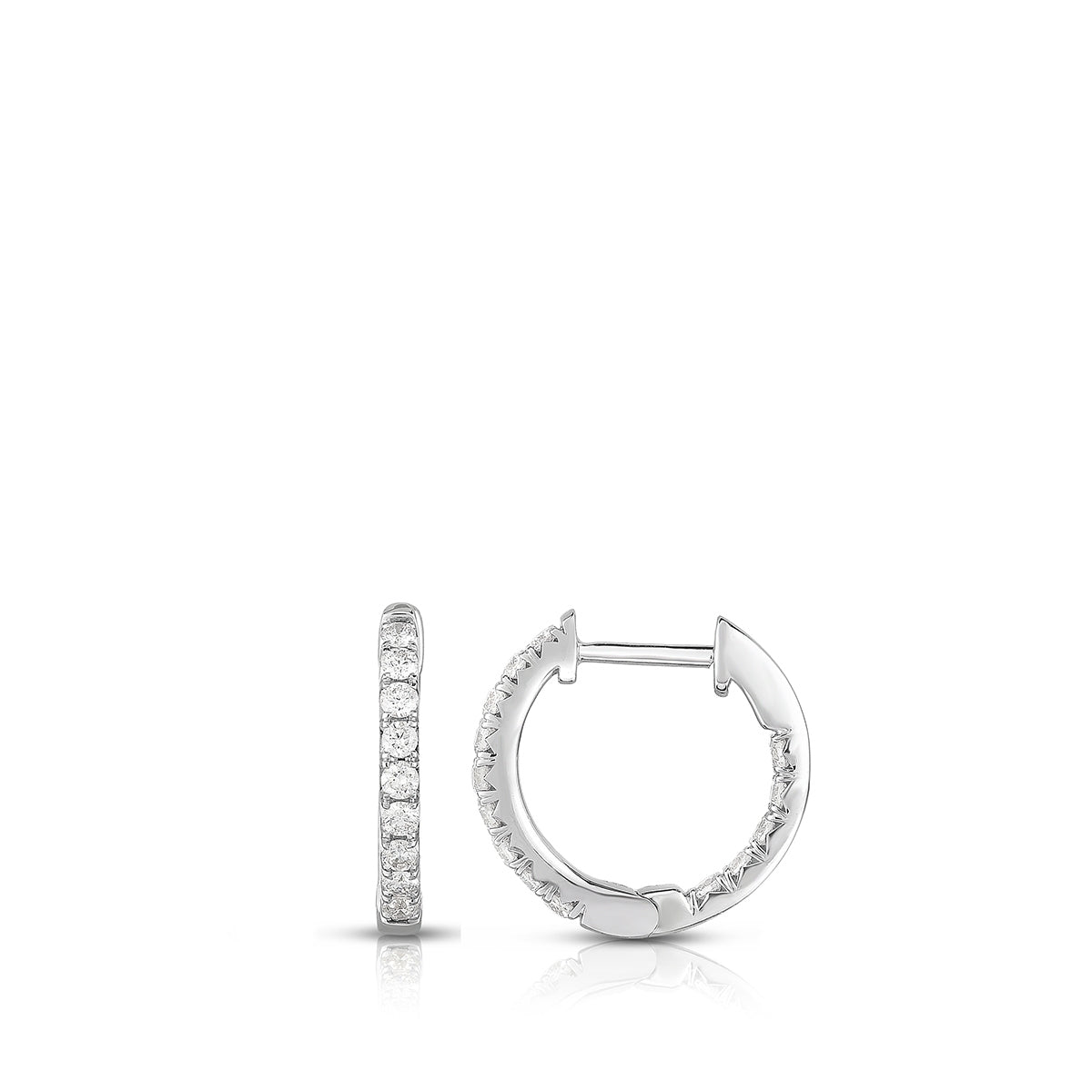 1/2 ct. tw. Diamond Inside Out Hoop Earrings in 14K White Gold