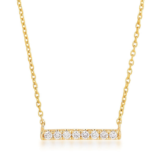 1/10 ct. tw. Diamond Bar Necklace in 14K Yellow Gold