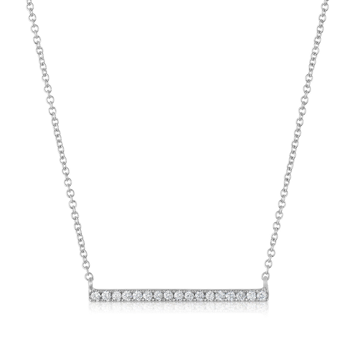1/6 ct. tw. Diamond Bar Necklace in 14K White Gold