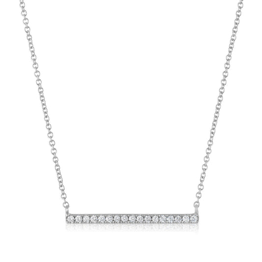 1/6 ct. tw. Diamond Bar Necklace in 14K White Gold