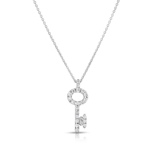 1/6 ct. tw. Diamond Key Pendant in 14K White Gold