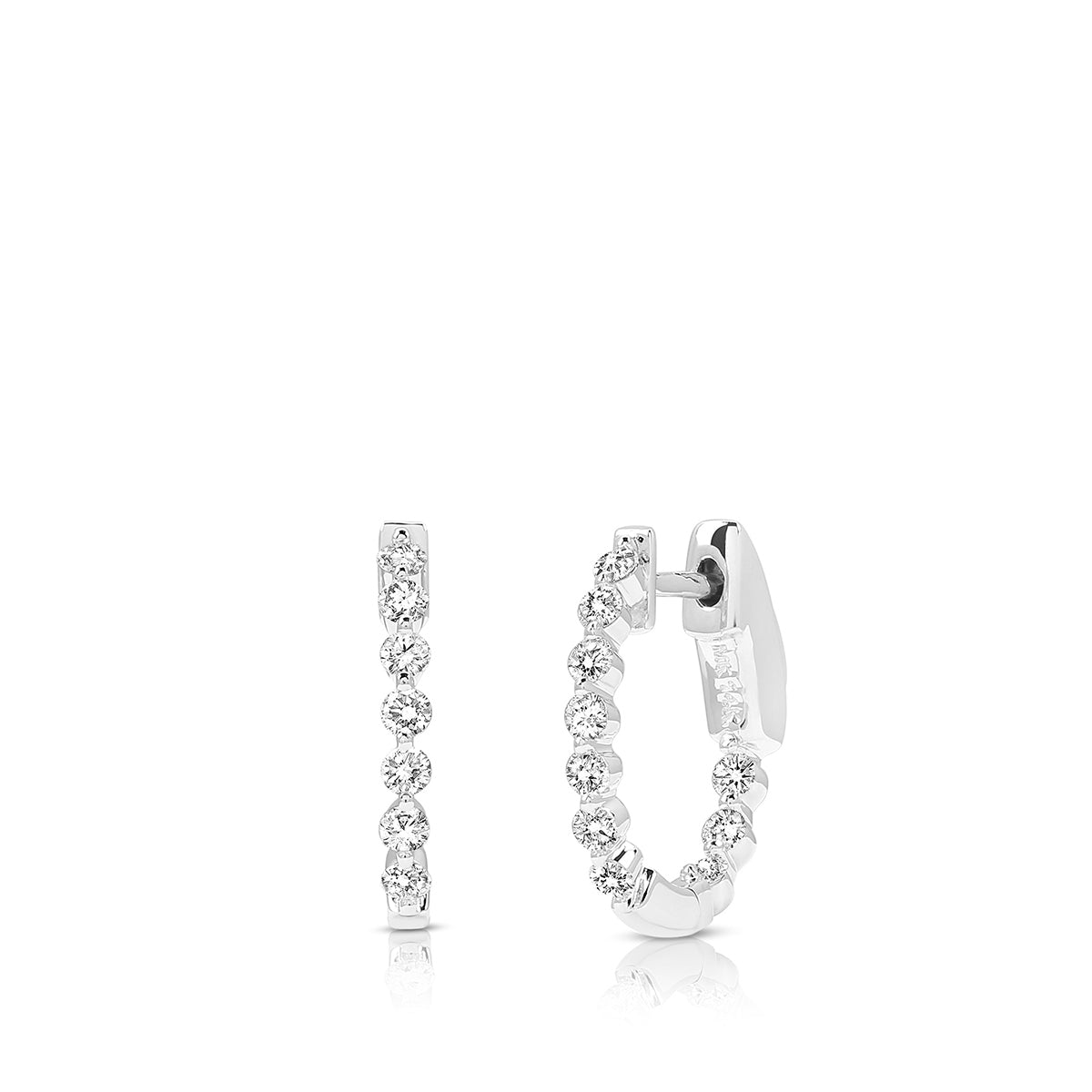 JustDesi 1/2 ct. tw. Diamond Inside Out Hoop Earrings in 14K White Gold