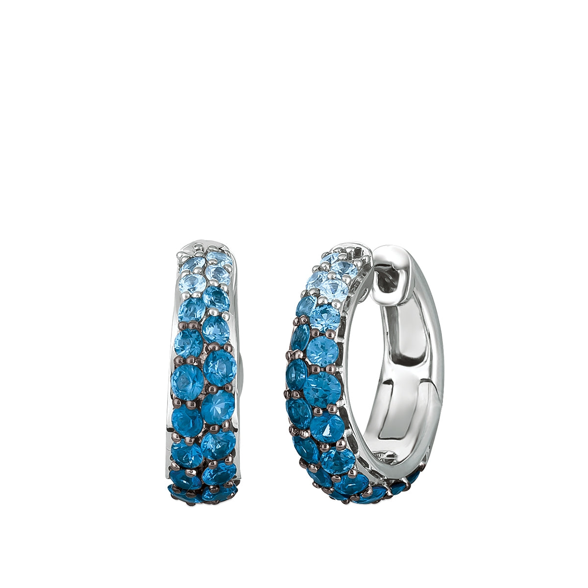 Le Vian Sapphire Denim Ombre Hoop Earrings in 14K Vanilla Gold