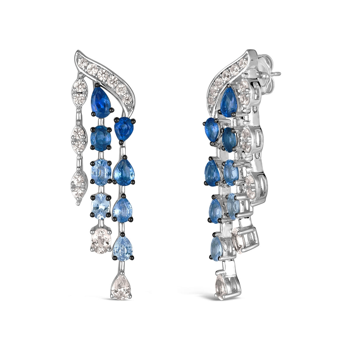 Le Vian Sapphire Denim Ombre Chandelier Earrings in 14K Vanilla Gold