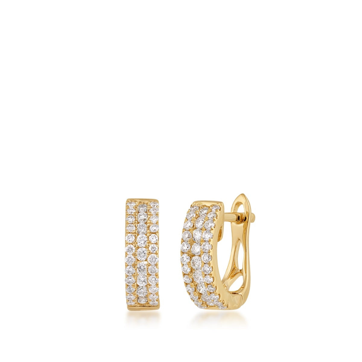 JustDesi 1/3 ct. tw. Diamond Channel Huggie Hoop Earrings in 14K Yellow Gold