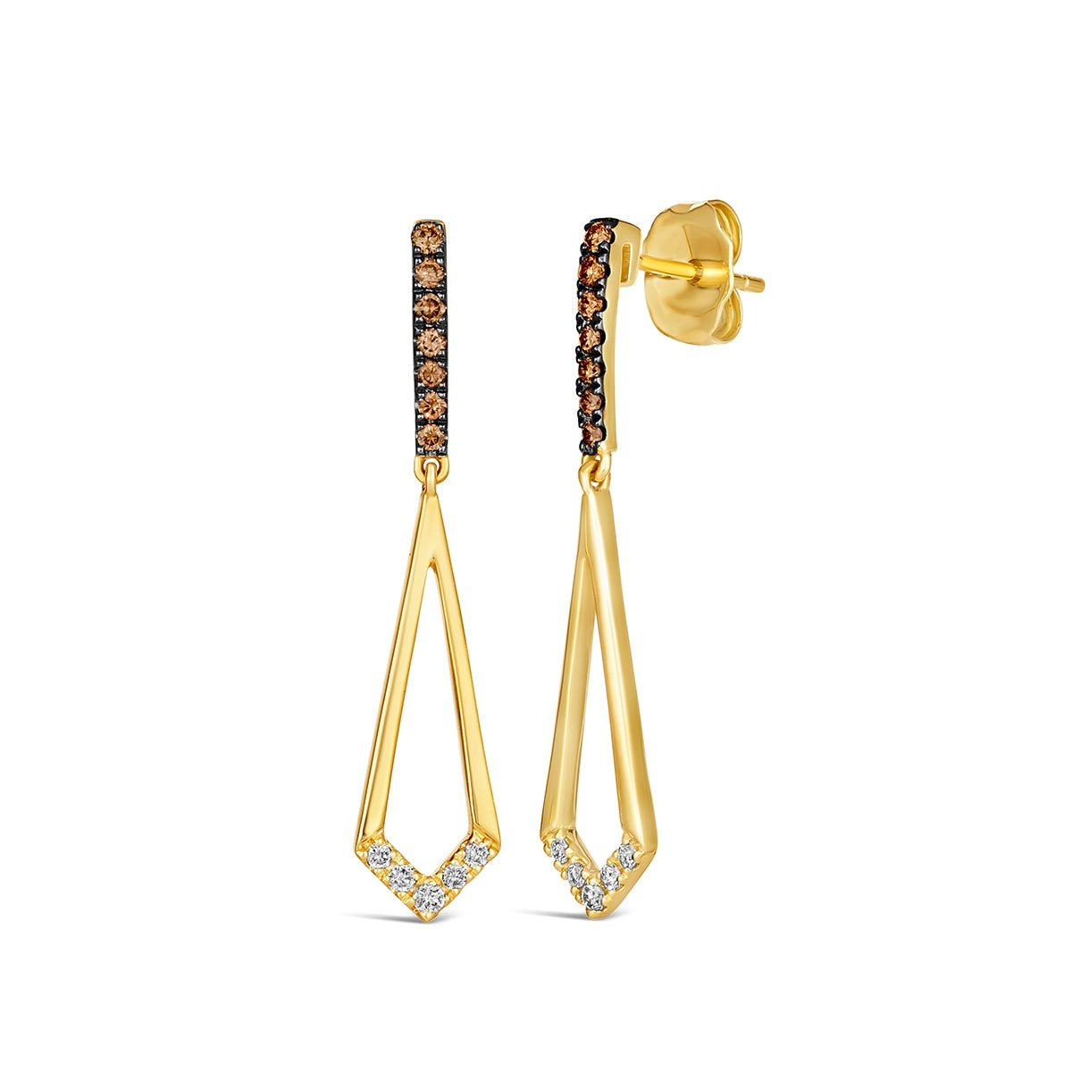 Le Vian 1/5 ct. tw. Chocolate & Nude Diamond Dangle Earrings in 14K Honey Gold