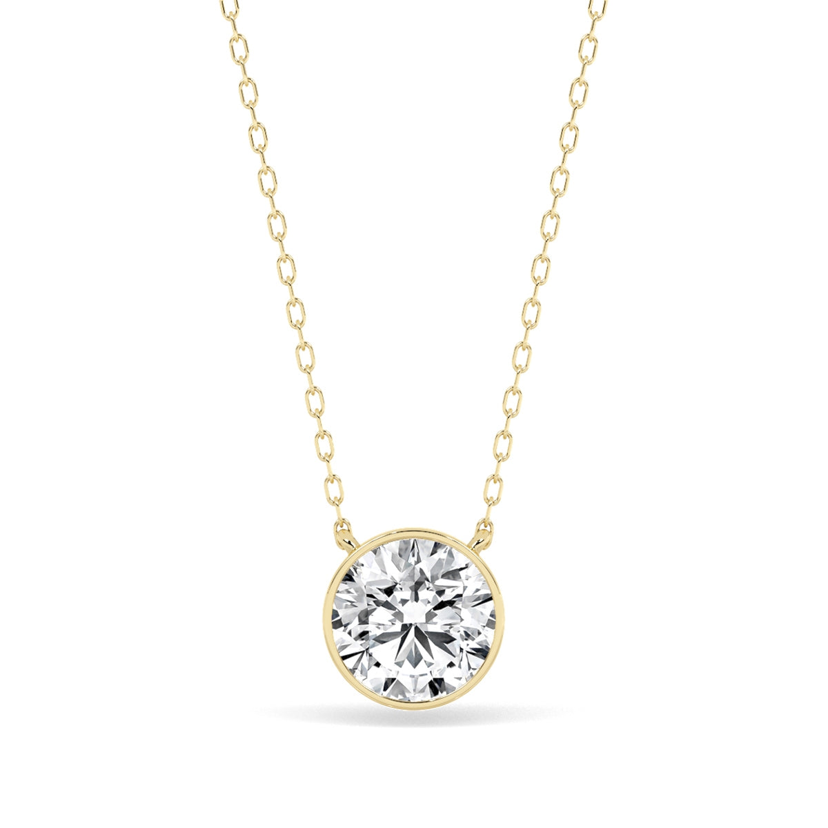 Above Love Star 1-1/10 ct. tw. Lab-Grown Round Brilliant Diamond Bezel Set Solitaire Pendant in 14K Yellow Gold