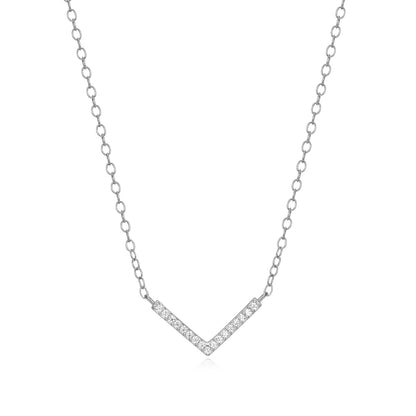 M by Monte Luna Lab-Grown Diamond Accent Chevron Necklace in Sterling Silver