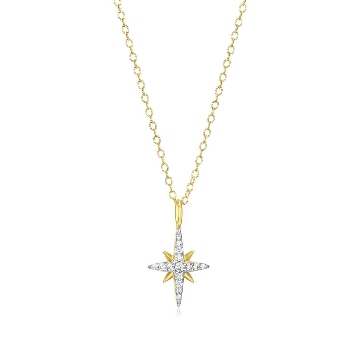 M by Monte Luna 1/10 ct. tw. Lab-Grown Diamond Starburst Pendant in 14K Yellow Gold Plated Sterling Silver
