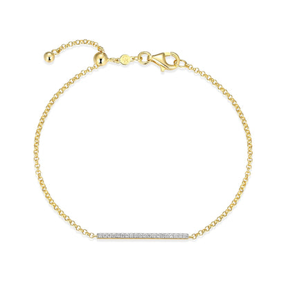M by Monte Luna 1/10 ct. tw. Lab-Grown Diamond Bar Bracelet in 14K Yellow Gold Plated Sterling Silver