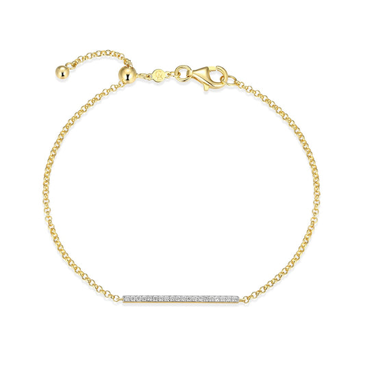 M by Monte Luna 1/10 ct. tw. Lab-Grown Diamond Bar Bracelet in 14K Yellow Gold Plated Sterling Silver