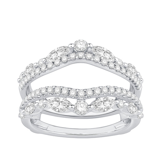 Adamante 1 ct. tw. Lab-Grown Marquise & Round Diamond Ring Enhancer in 14K White Gold