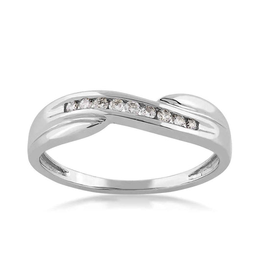 1/10 ct. tw. Diamond Channel Set Ring in 10K White Gold