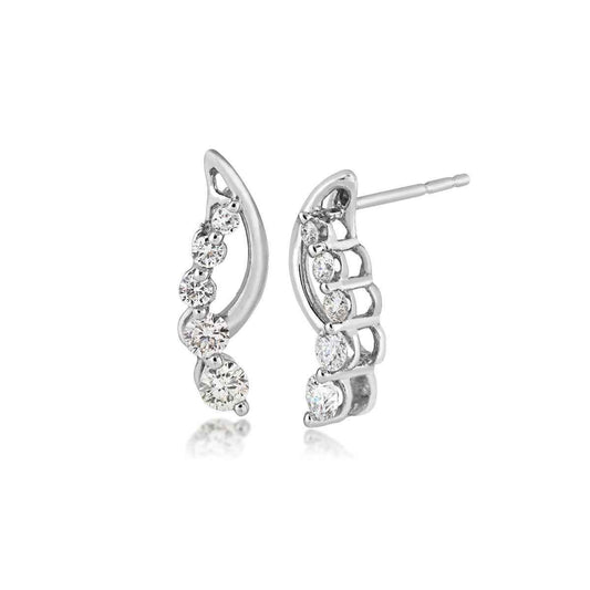 1/2 ct. tw. Round Diamond Journey Earrings in White Gold