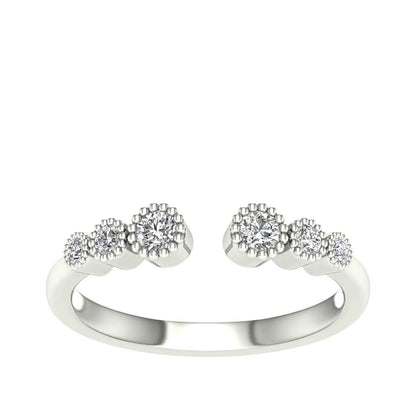 Adamante 1/5 ct. tw. Lab-Grown Diamond Milgrain Open Ring in 10K White Gold