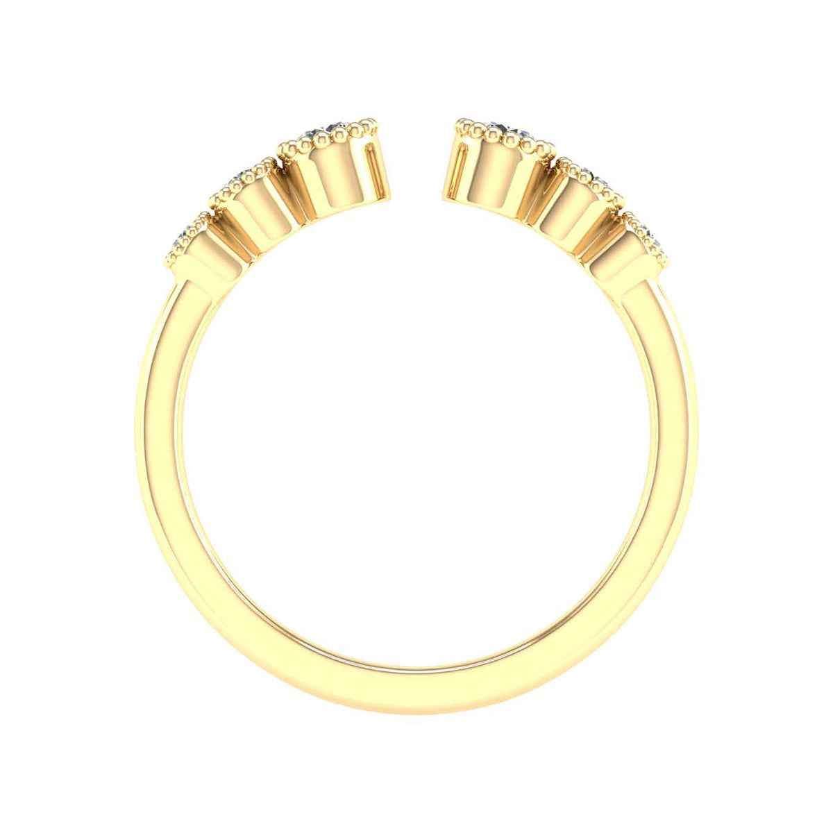 Adamante 1/5 ct. tw. Lab-Grown Diamond Milgrain Open Ring in 10K Yellow Gold front view