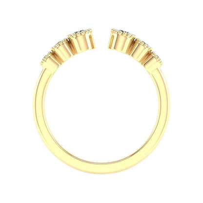 Adamante 1/5 ct. tw. Lab-Grown Diamond Milgrain Open Ring in 10K Yellow Gold front view