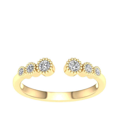 Adamante 1/5 ct. tw. Lab-Grown Diamond Milgrain Open Ring in 10K Yellow Gold