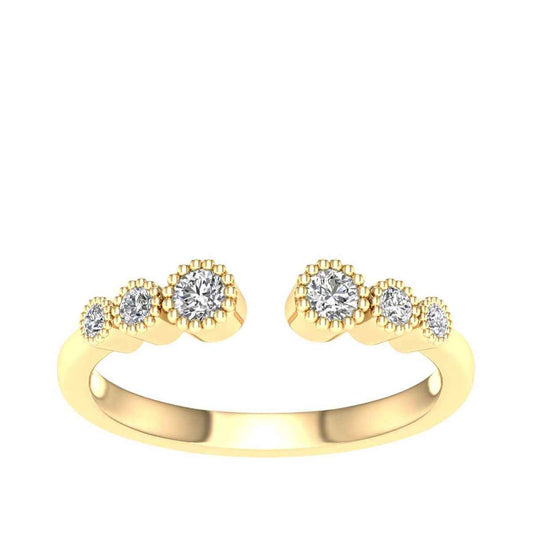 Adamante 1/5 ct. tw. Lab-Grown Diamond Milgrain Open Ring in 10K Yellow Gold