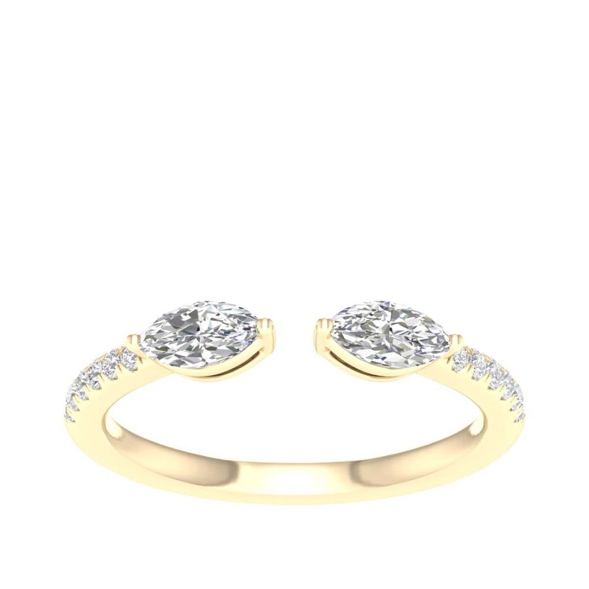 Adamante 1/2 ct. tw. Lab-Grown Marquise Diamond Open Ring in 10K Yellow Gold