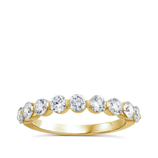 Adamante 1/2 ct. tw. Lab-Grown Round Diamond Anniversary Ring in 10K Yellow Gold