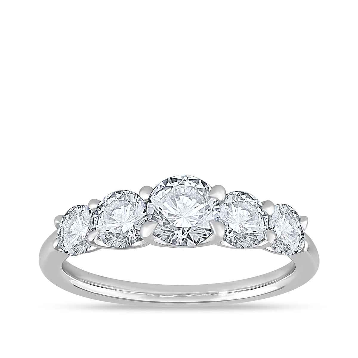 Adamante 1-1/2 ct. tw. Lab-Grown 5-Stone Diamond Graduated Anniversary Ring in 14K White Gold