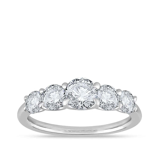 Adamante 1-1/2 ct. tw. Lab-Grown 5-Stone Diamond Graduated Anniversary Ring in 14K White Gold