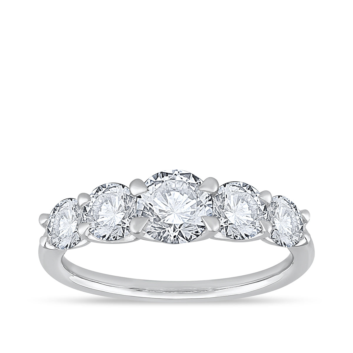 Adamante 2 ct. tw. Lab-Grown 5-Stone Diamond Graduated Anniversary Ring in 14K White Gold