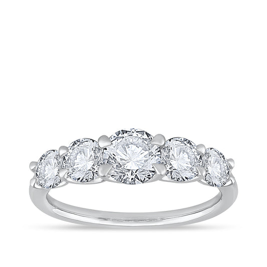 Adamante 2 ct. tw. Lab-Grown 5-Stone Diamond Graduated Anniversary Ring in 14K White Gold