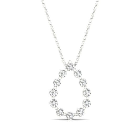 Adamante 1/3 ct. tw. Lab-Grown Diamond Teardrop Pendant in 10K White Gold